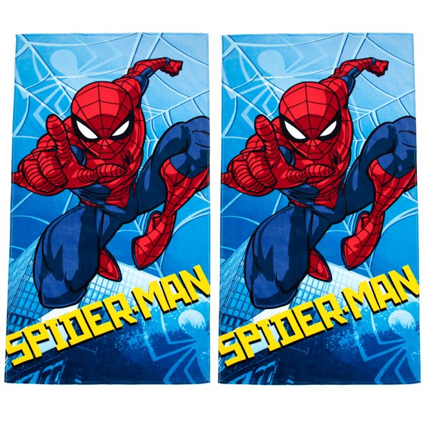 SpiderMan Beach Towel, Disney, 2 Pack, 28 x 58