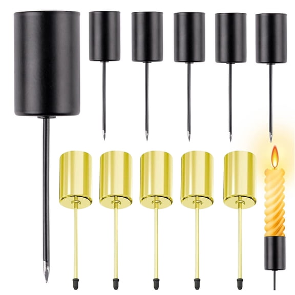 sunsanly 6Pcs Candle Holder Stake Heavy Duty Metal Candlestick Spike Taper Pillar Candle Cup Stand Base Wedding Party Table Centerpiece Decoration