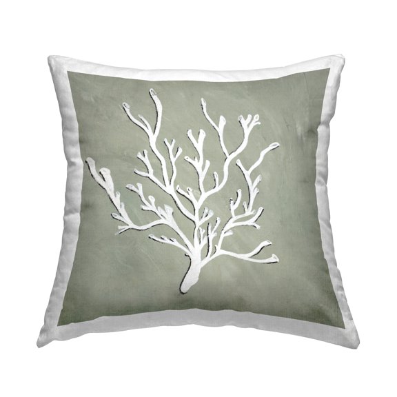 Stupell Industries Abstract Coral Shape Decorative Printed Throw Pillow, 18 x 18