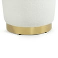 thumbnail image 4 of Aysel White Boucle Fabric Ottoman with Golden Accent Base, 4 of 5