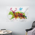 thumbnail image 1 of Animal Decor Tapestry, Alaska Animals Bears Wolfs Eagles Deers in Abstract Colored Shadow like Print, Wall Hanging for Bedroom Living Room Dorm Decor, 60W X 40L Inches, Multicolor, by Ambesonne, 1 of 2