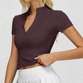 thumbnail image 6 of WERYOUNG Seamless Yoga Short Sleeve T Shirts For Women With Front Zipper Lightweight Breathable Running Gym Tees Comfortable Top XL, 6 of 6