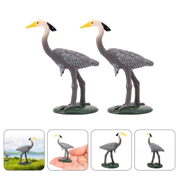 TABLZONE Grey Crane Garden Statue PVC Outdoor Ornament for Yard Decoration and Realistic Display