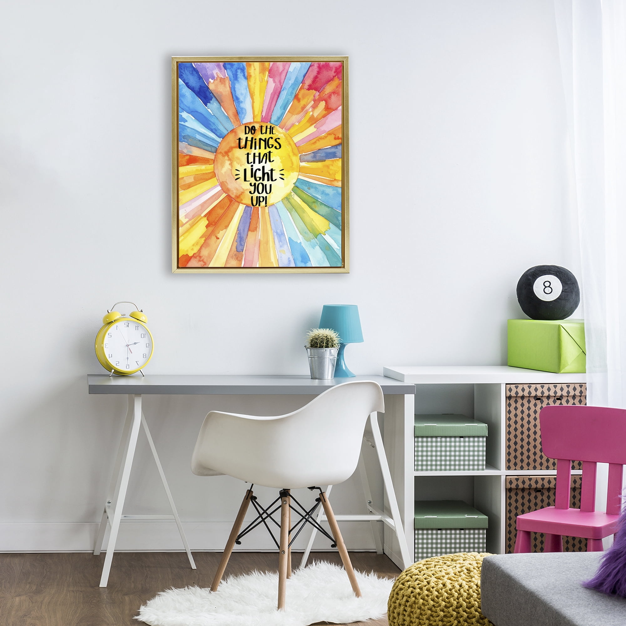 Stupell Industries Things That Light You Up Gold Framed Floater Canvas Wall Art, design by Shelly Craig