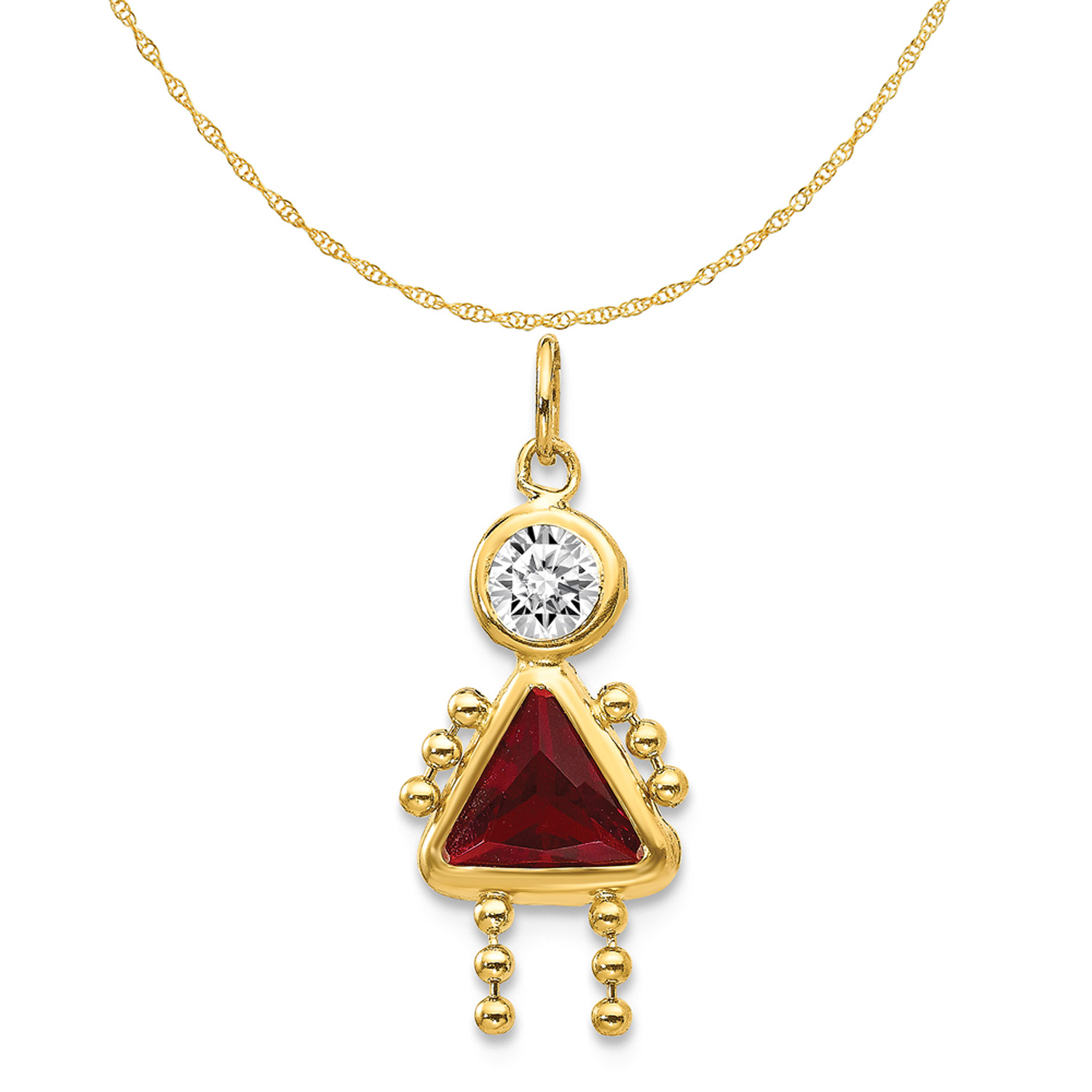 Carat in Karats 14K Yellow Gold January Girl Birthstone Pendant Charm