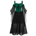 thumbnail image 7 of Plus Size Women's Butterfly Sleeve Gothic Costume Dress Retro Tank Top-Style1 Dark blue-M, 7 of 7