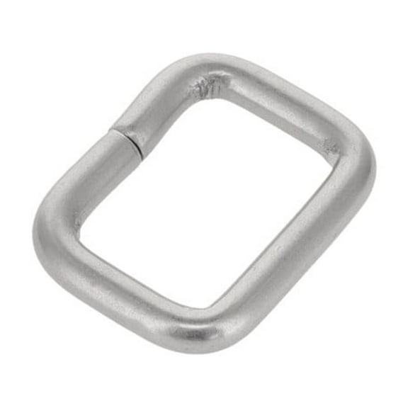 B1957 3/4" x 1/2" Nickel Matte, Wire Formed Square Ring, Solid Brass-LL