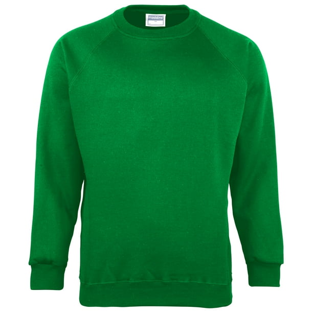 Maddins - Sudadera básica con cuello redondo Modelo Coloursure hombre caballero (Verde esmeralda)