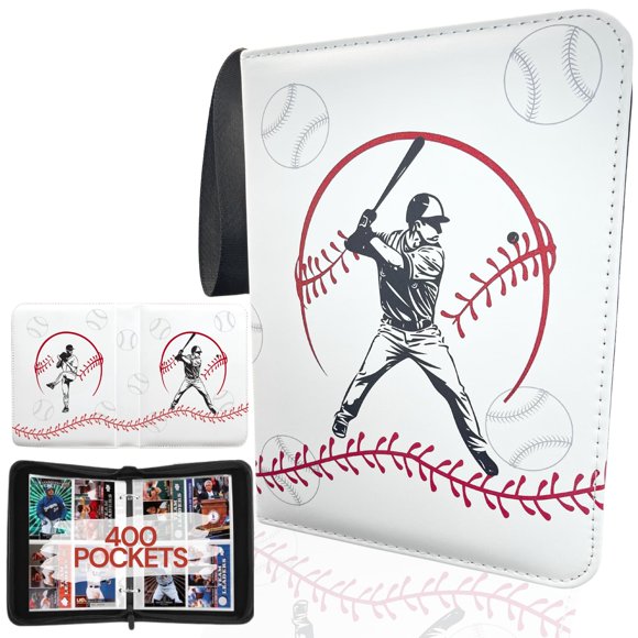 Carpeta para tarjetas de béisbol Rucher, 50 fundas, capacidad para 400 tarjetas