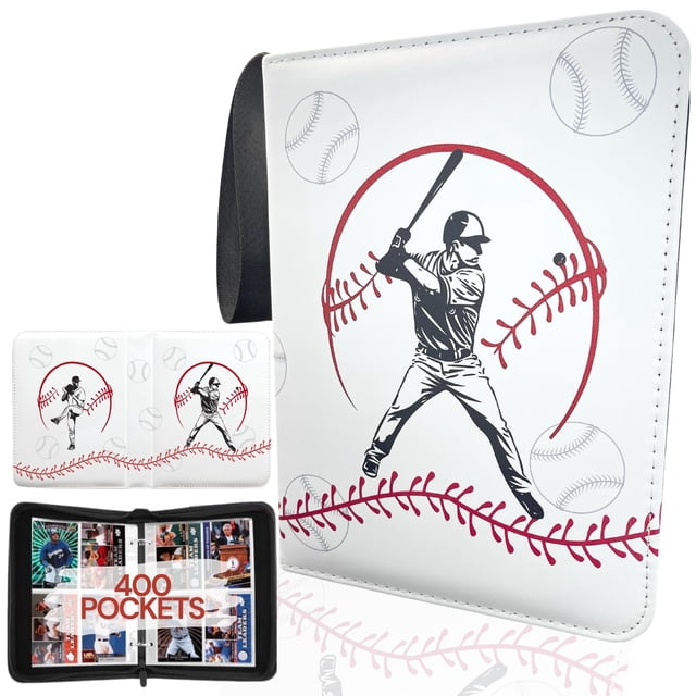 Carpeta para tarjetas de béisbol Rucher, 50 fundas, capacidad para 400 tarjetas