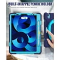 thumbnail image 7 of KOMI iPad Air 4th/5th Gen Case 10.9" 2022/2020, Pro 11" 4th Gen Case 2022, Rugged Silicone Cover w/Screen Protector, 360 Rotating Kickstand, Pencil Holder, Handle Grip, Shoulder Strap, Navy Blue, 7 of 7