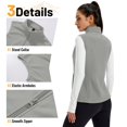 thumbnail image 3 of YUCOLEN Women's Fleece Vest Warm Soft Sleeveless Zip Outerwear Jackets with Zipper Pockets Light Gray M, 3 of 6