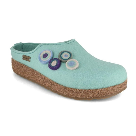 HAFLINGER Women Felt Clogs 'Grizzly Kanon', peppermint