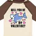 thumbnail image 4 of Inktastic Will you be my Valentine with Cute Shark and Hearts Boys or Girls Long Sleeve Baby Bodysuit, 4 of 5