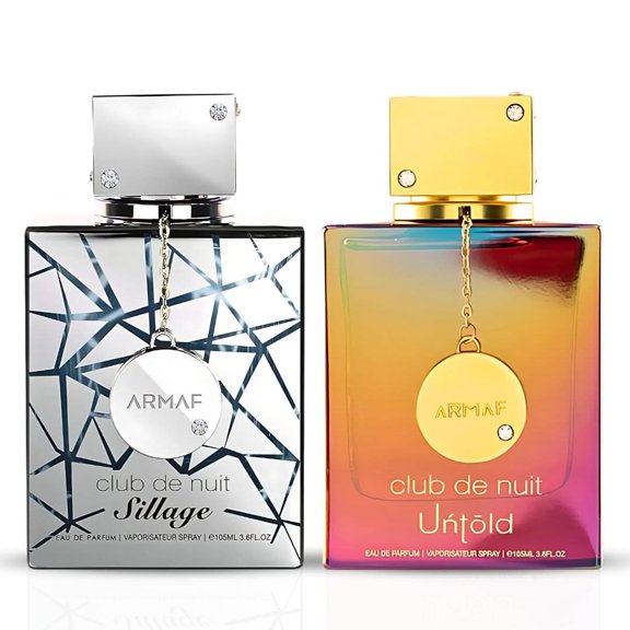 Club De Nuit Sillage & Club De Nuit Untold Eau de Parfum Sprays 105ml (3.6 oz) by Armaf (Bundle)
