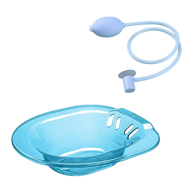TISHITA Toilette Pliable Bain de Siège 2000ml avec Rinçage Bassin de Hanche Bidet Squat Bleu avec Rinçage