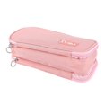 thumbnail image 3 of Large Capacity Pencil Bag Multipurpose Canvas Pencil Case Portable Zipper Pencil Bag for Students School Travel Pink, 3 of 3