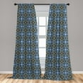 thumbnail image 5 of Ambesonne Bohem Curtains, Moroccan Eastern Ornaments, Pair of 28"x63", Royal Blue, 5 of 5