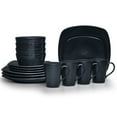 thumbnail image 2 of Noritake Colorscapes BoB Swirl (Black on Black) 16-Piece Square Dinnerware Set, Service for 4, 2 of 7