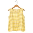 thumbnail image 6 of MOJOGO Women's Plaid Tank Tops Crewneck Sleeveless Shirts Casual Retro Pullover Loose Trendy Tops for Everyday Wear M, 6 of 9