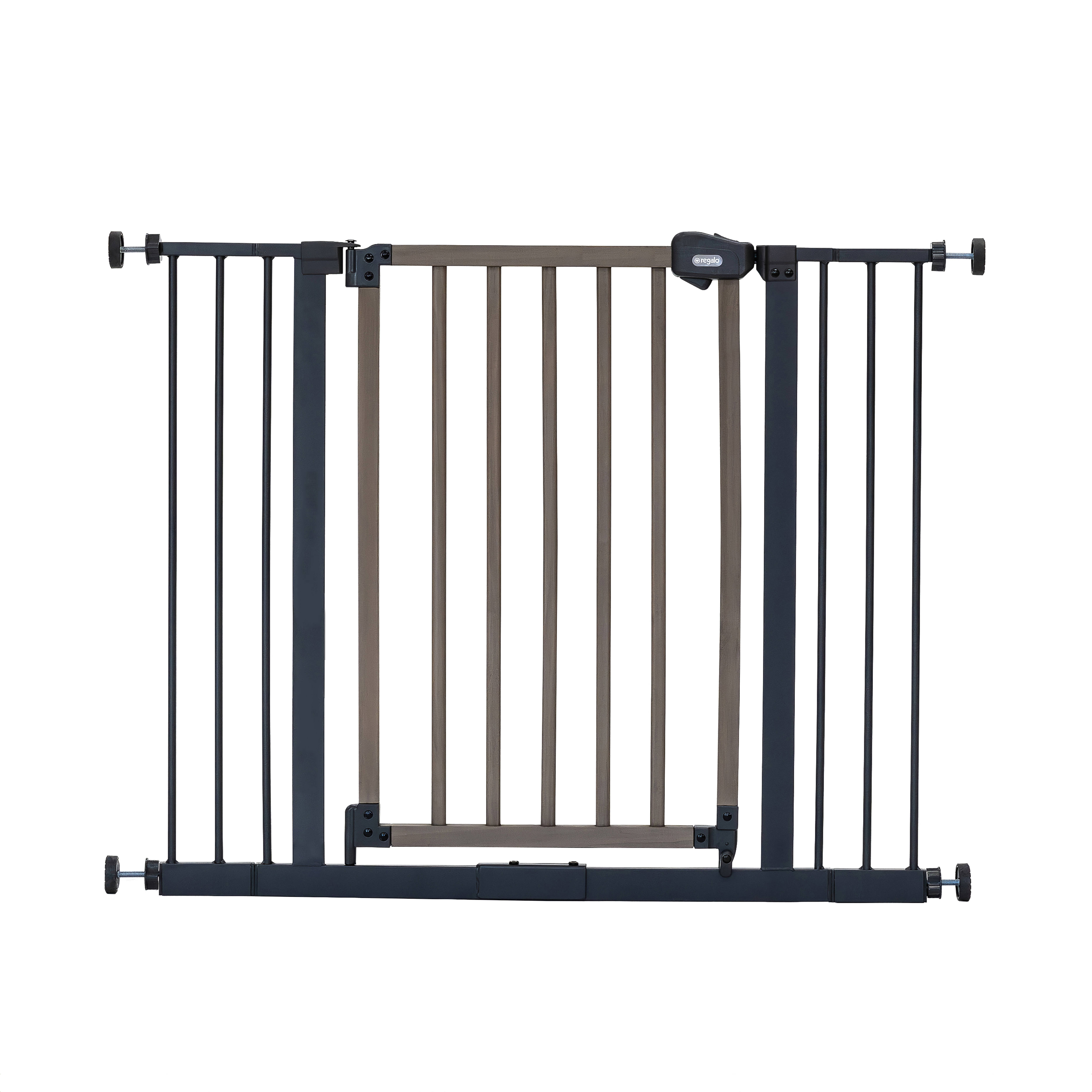 Regalo Multi-Style Wooden Safety Gate, Gray & Brown photo 2