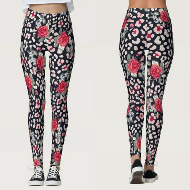 Aayomet Pilates Colorful Leggings Navy for Yoga Print Pants Floral Custom  Women Running Daisy Leopard Yoga Pants with (Red, L)