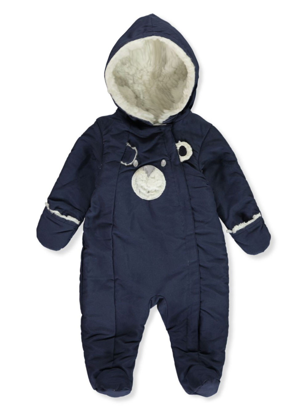 Quiltex Quiltex Baby Boys' Sherpa Bear Hooded Pram Suit mood indigo