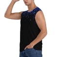 thumbnail image 3 of Balery Black Blue Glitter Sparkles Camisetas sin mangas para hombre, absorbe la humedad y protege contra el mal olor.-Small, 3 of 7