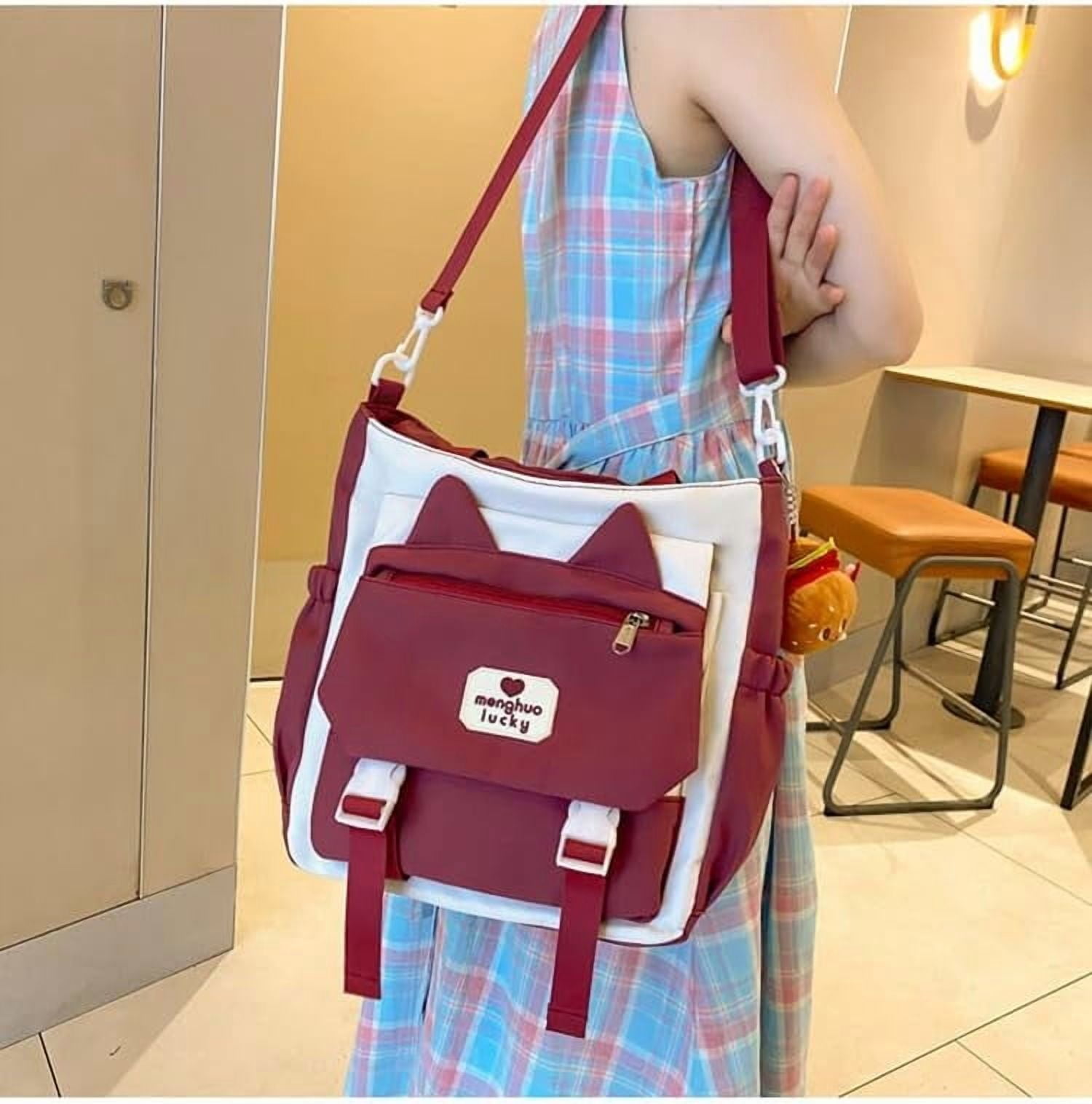 JUYGO Cute Messenger Bag Kawaii Bear Crossbody Bag for Women Aesthetic Bag Ita Bag Tote Bag