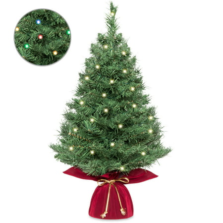 Best Choice Products 26in Pre-Lit Tabletop Artificial Fir Christmas Tree w/ 35 Color Changing LED Lights, 5