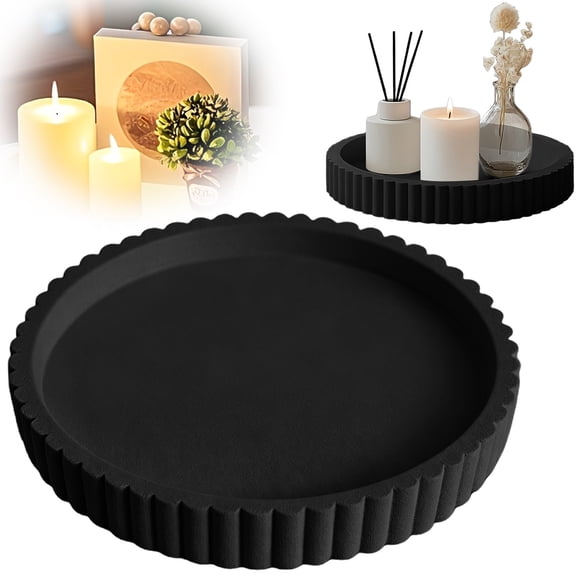 Clearance Under $2.06! Decorative Tray for Coffee Table Tray Decor, Black Decorative Round Tray for Kitchen, Living Room, Home Decor