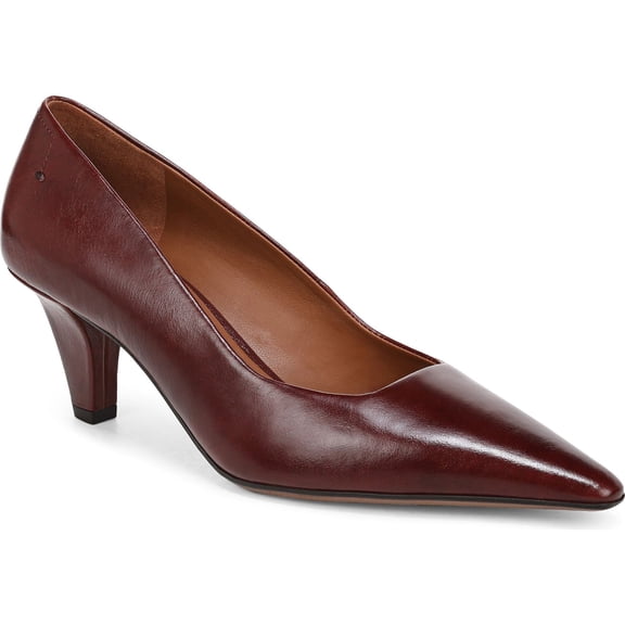 Franco Sarto Women's Astra Pointed Toe Pump Mahogany Red Leather 9M