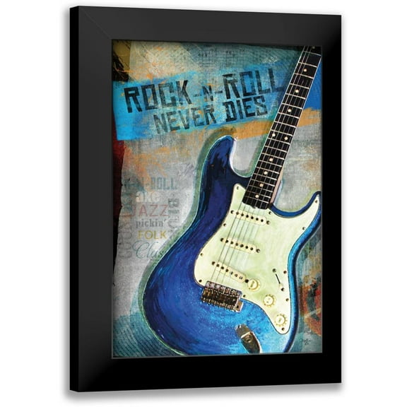 Mollie B. 11x14 Black Modern Framed Museum Art Print Titled - Rock-n-Roll Never Dies