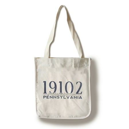 Philadelphia, Pennsylvania - 19102 Zip Code (Blue) - Lantern Press Artwork (100% Cotton Tote Bag - (Best Zip Codes In Philadelphia)