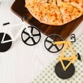 thumbnail image 3 of Bicycle Pizza Cutter 100% Food Grade Non-stick Stainless Steel Double Pizza Cutter Professional Design, 3 of 5