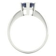 thumbnail image 4 of Solitaire Engagement Ring for Women - 2.5ct Simulated Blue Sapphire in 14K White Gold Promise Ring, 4 of 6