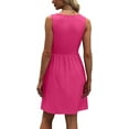 thumbnail image 5 of Women's Summer Dress 2025 A-Line Sleeveless Casual Sundress with Pockets Floral/Solid Frock, 5 of 6
