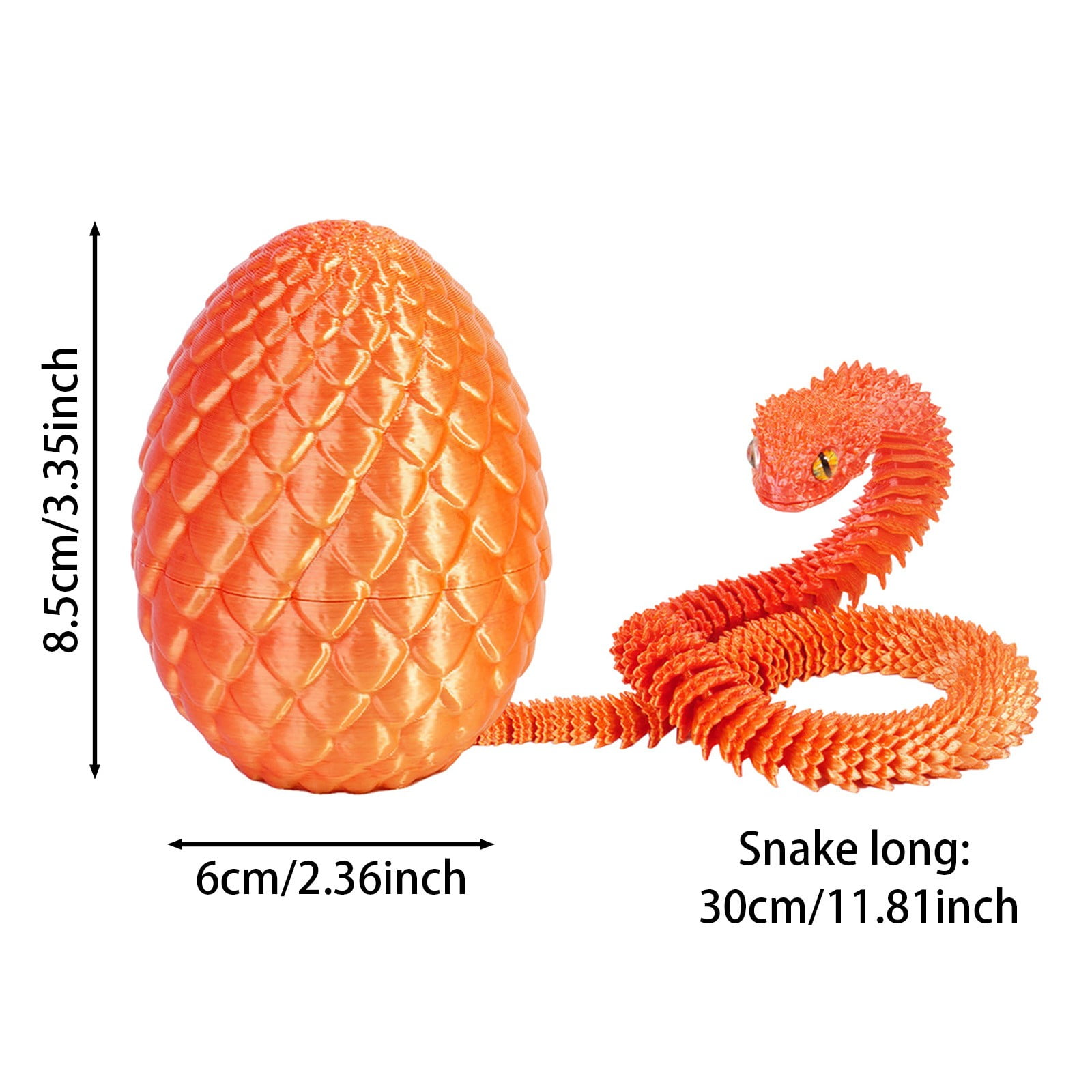 3D Printed Dragon Eggs with 11.8in Dragon Inside,Mystery Egg Set Articulated Fidget Ornament,Home Office Decor Executive Desk Gifts