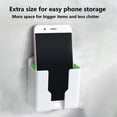 thumbnail image 6 of Wall Mounted Storage Box, Remote Control Holder, Home Office Organizer, Self Adhesive No Drill Mount, Universal Wall Mount Storage for Living Room, Bedroom, Desk, Car, Phone, Pens, Keys, Essentials, 6 of 8
