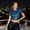 Blue, variant on Womens Faux Leather Crop Top Short Sleeve Round Neck Stretchy Shiny Tunic Shirts Clubwear Going Out Tee