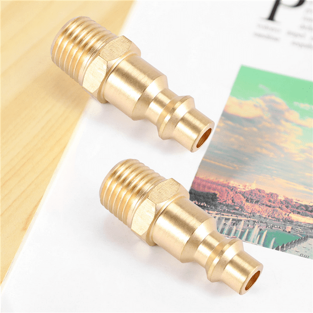 Brass 1/4 Inch NPT Male Hose Quick Connect Adapter, Coupler Plug Kit