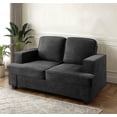 thumbnail image 3 of Cterwk 2 Seater Loveseat Sofa with Wood Frame, Velvet Sofa Couch for Home, Apartment, Office, Black, 3 of 8