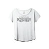 Certified Demogorgon Hunter Women's Fashion Slouchy Dolman T-Shirt Tee Heather White Small