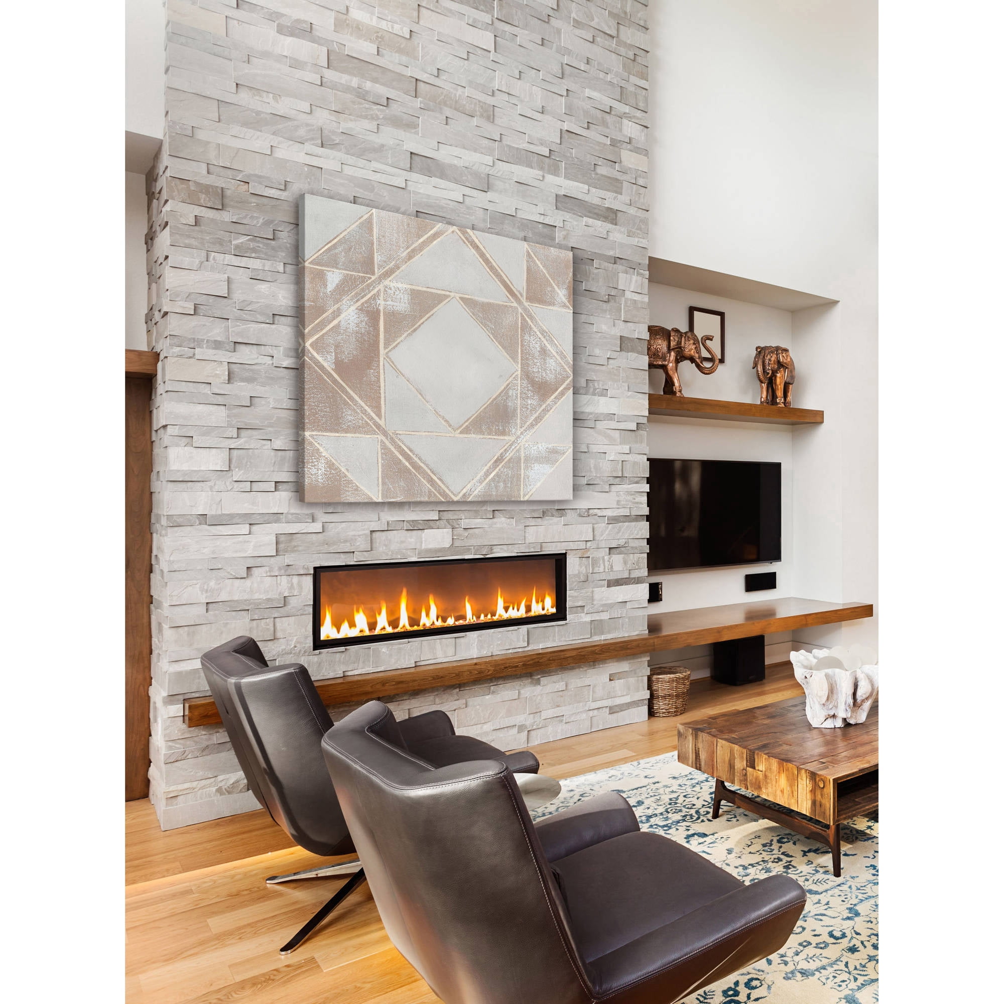 Marmont Hill Geometric Veil II Print on Wrapped Canvas