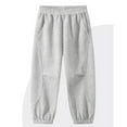 thumbnail image 2 of AHTJRT Kids Unisex Plain Sweatpants Casual Cotton Elastic Waist Trousers with Pockets Boys Girls Tapered Jogger Pants Gray 10-11 Years, 2 of 7
