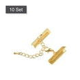 thumbnail image 3 of Unique Bargains 10Set Ribbon Crimp Clamp Ends Lobster Claw Clasps & Chain 25mm Gold Tone for DIY, 3 of 7