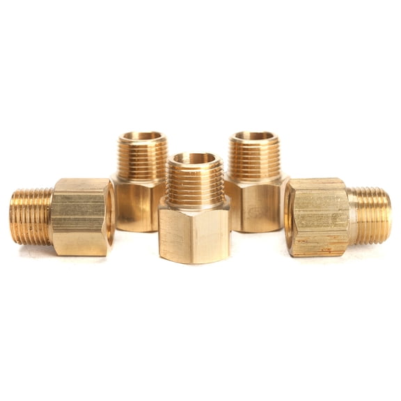 LTWFITTING Brass Pipe 3/8" Female x 3/8" Male NPT Adapter Fuel Gas Air(Pack of 5)