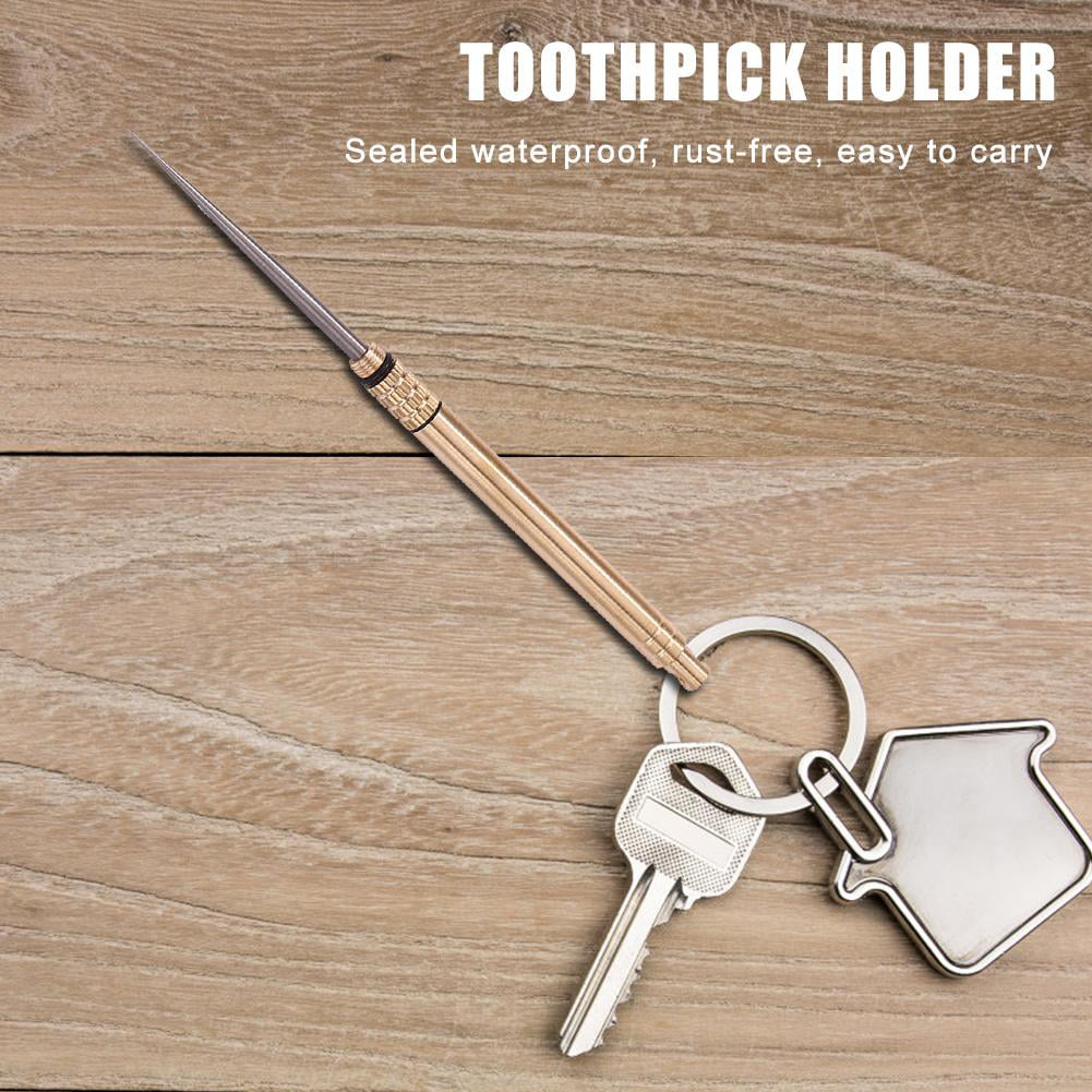Portable Titanium alloy Toothpick Holder Rust-Resistance Outdoor Tools 