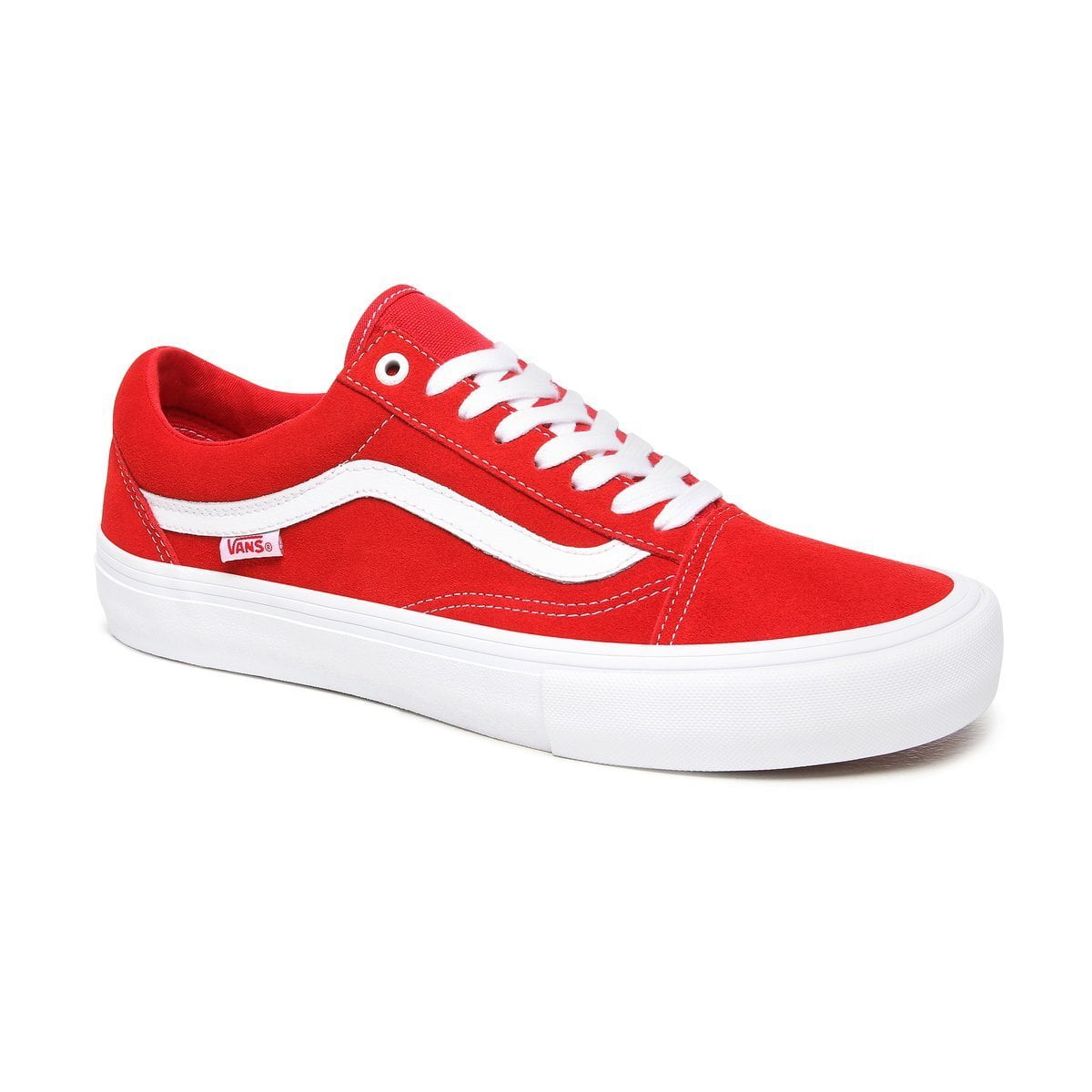 Old Skool Pro Red & White Suede Skate Shoes 