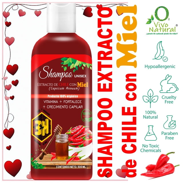 Shampoo Miel y Derivados 3H Con Extracto de Chile y Miel 500 ml